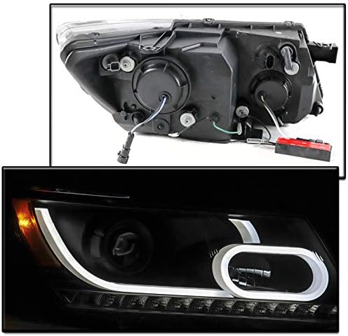 ZMAUTOPARTS A 2009-2017 Dodge Journey DRL LED Fekete Projektor Fényszóró Fényszóró a 6.25 Kék LED Világítás DRL