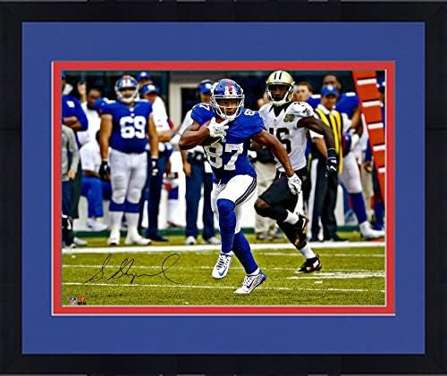 Keretes Sterling Shepard New York Giants Dedikált 16 x 20 Kék Futó Fénykép - Dedikált NFL-Fotók