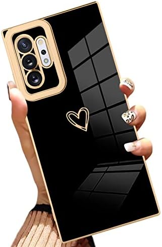 AIGOMARA Kompatibilis Samsung Galaxy Note 10 Plusz az Esetben a Szív Design Borítás Fekete Fedezi Teljes Test Ütésálló Védelem
