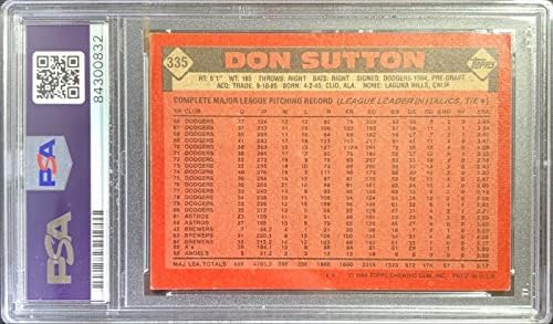 Ne Sutton auto kártya 1986 Topps 335 Los Angeles-i Szögek PSA Tokozott