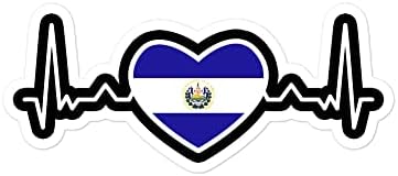 El Salvador Zászló Szívverés Matrica Szívét, Pulzusa Vonal EKG Salvadori Büszkeség Hazafias Szerelem Matricák Hazafiság Matrica