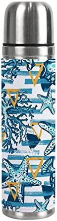 Vantaso Akvarell Csillag Korall Hal, Tenger, Óceán Kék Csíkos Üveg Vizet, Szigetelt, duplafalú Vákuum Lombik Csésze Bögre