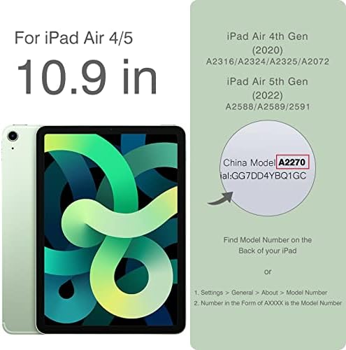 iPad Air 5/4 Esetben, iPad Air 5./ 4. Generációs Esetében 10.9 Hüvelyk 2022/2020 Modell, Automata Wake/Sleep Borító, Védő